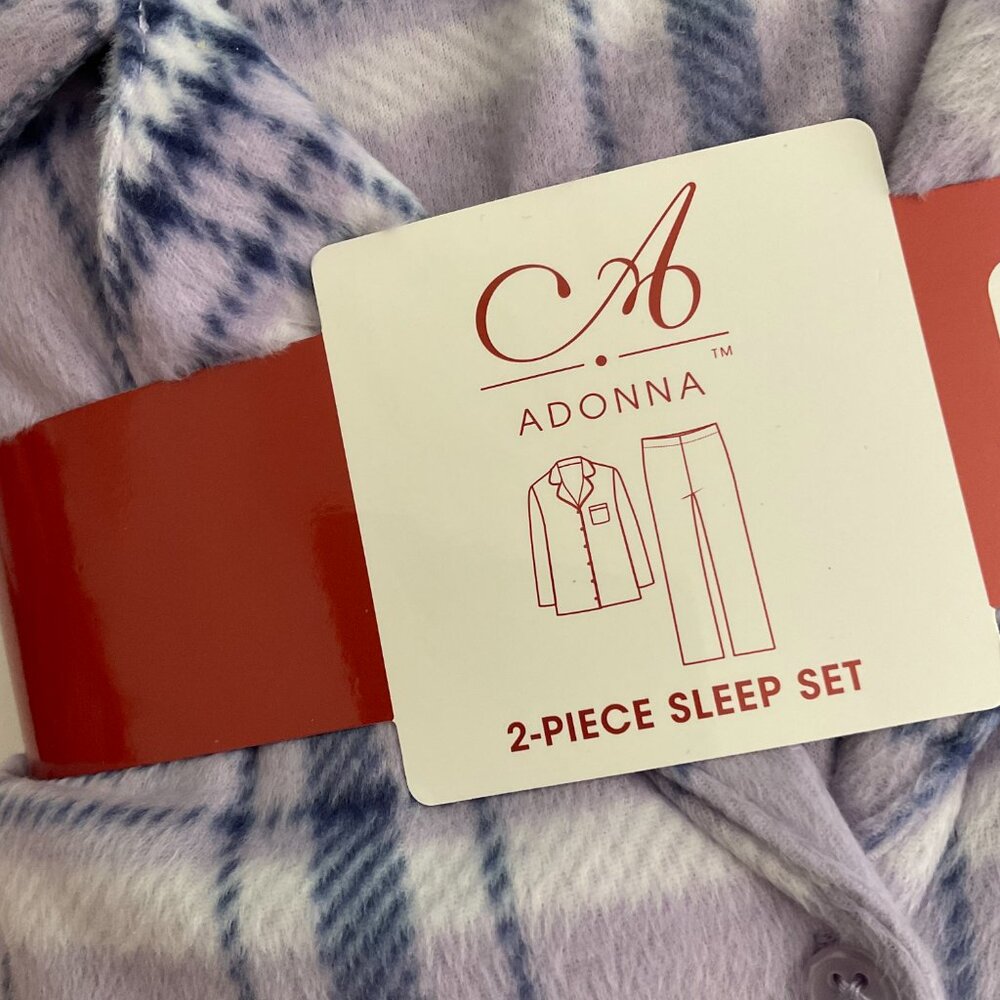 ADONNA Women's 2-Piece Pajama Sleep Set NIP Size L - Picture 2 of 5